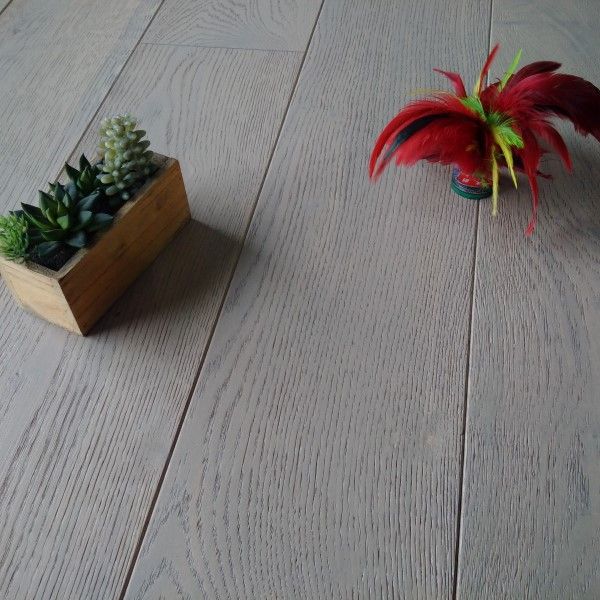 Graphite Brushed and UV-Oiled Multi-Ply Engineered Oak Flooring 190mm x 18mm